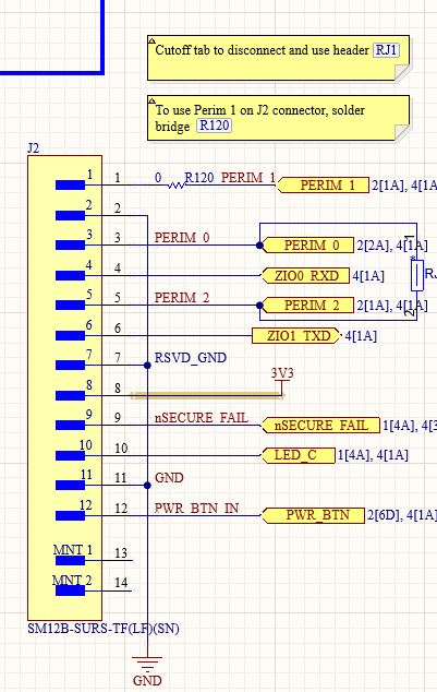 J2 connector pinout