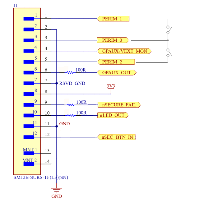 HSM60 auxiliary connector pinout